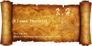 Klemm Herold névjegykártya